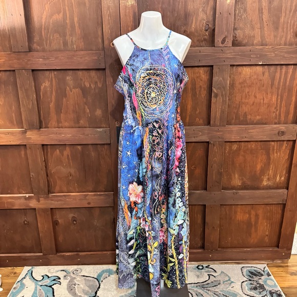 SHEIN Dresses & Skirts - SHEIN Blue Multicolor Floral Maxi Dress with Spaghetti Straps